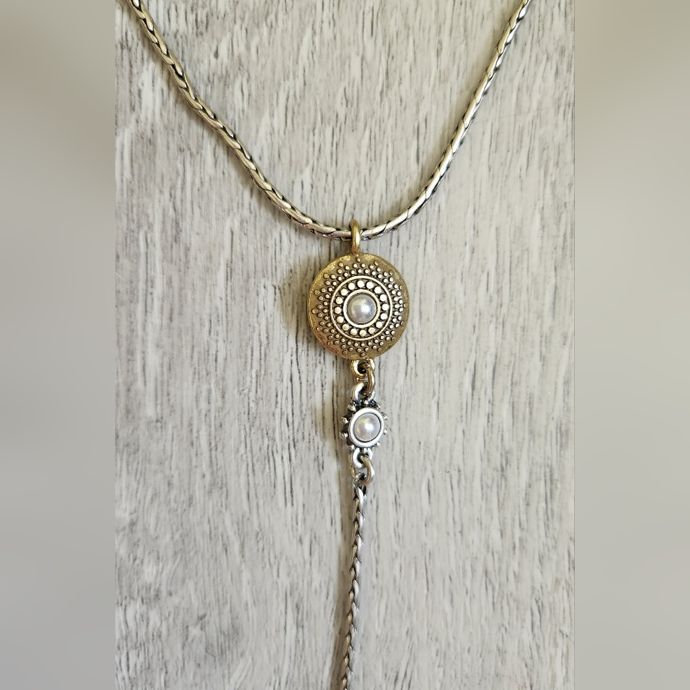 LUCKY BRAND 2 Tone Lariat Necklace, Gold And Silver 2-tone